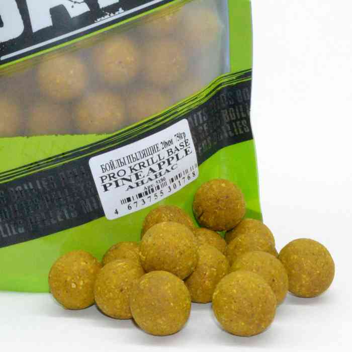 Бойлы пылящие MINENKO (Ананас) PRO KRILL PINEAPPLE 20мм (Zip-lock)